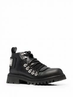 Moschino logo-patch ankle boots