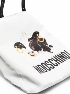 Moschino cow-print nylon tote bag