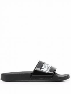Moschino logo-print slides