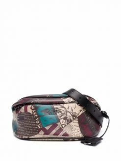 Moschino graphic-print leather belt bag