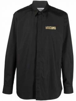 Moschino painted-logo poplin shirt