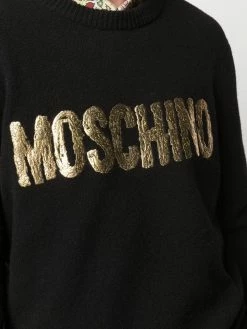 Moschino painted-logo long-sleeve jumper