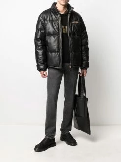Moschino quilted down-feather leather jacket