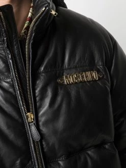 Moschino quilted down-feather leather jacket