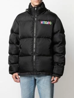 Moschino quilted down logo-print jacket