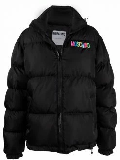 Moschino quilted down logo-print jacket