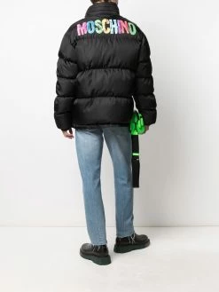 Moschino quilted down logo-print jacket