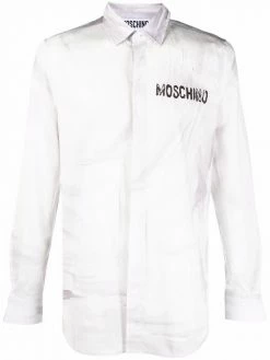 Moschino paint-effect logo shirt