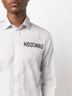 Moschino paint-effect logo shirt