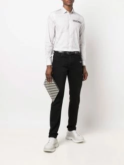 Moschino paint-effect logo shirt