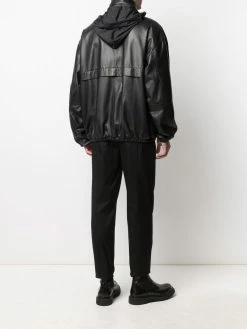 Moschino zip-up logo-detail sheepskin jacket