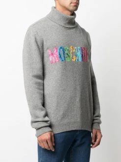 Moschino painted-logo cashmere sweater