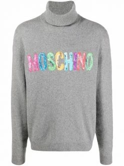 Moschino painted-logo cashmere sweater