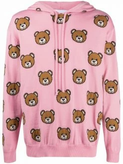 Moschino Teddy intarsia-knit hoodie