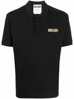 Moschino painted-logo polo shirt