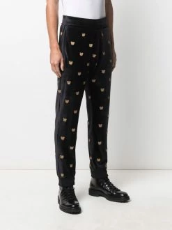 Moschino Teddy-embroidered velour track pants