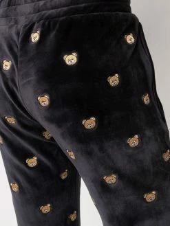 Moschino Teddy-embroidered velour track pants