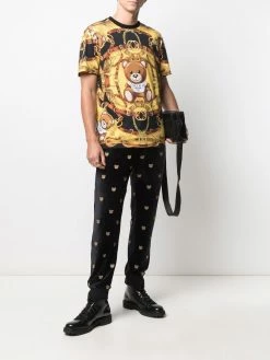 Moschino Teddy-embroidered velour track pants