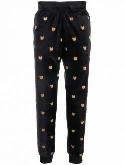 Moschino Teddy-embroidered velour track pants
