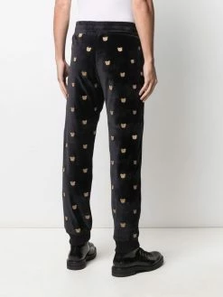 Moschino Teddy-embroidered velour track pants
