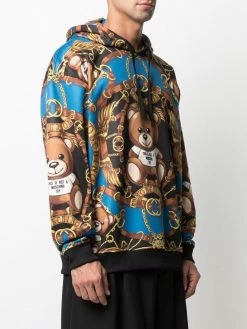 Moschino teddy-print long-sleeved hoodie