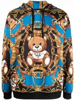 Moschino teddy-print long-sleeved hoodie