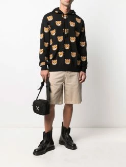 Moschino teddy-print wool hoodie