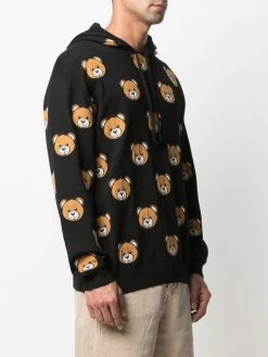 Moschino teddy-print wool hoodie