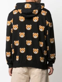 Moschino teddy-print wool hoodie