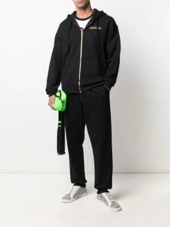 Moschino logo-lettering zipped hoodie