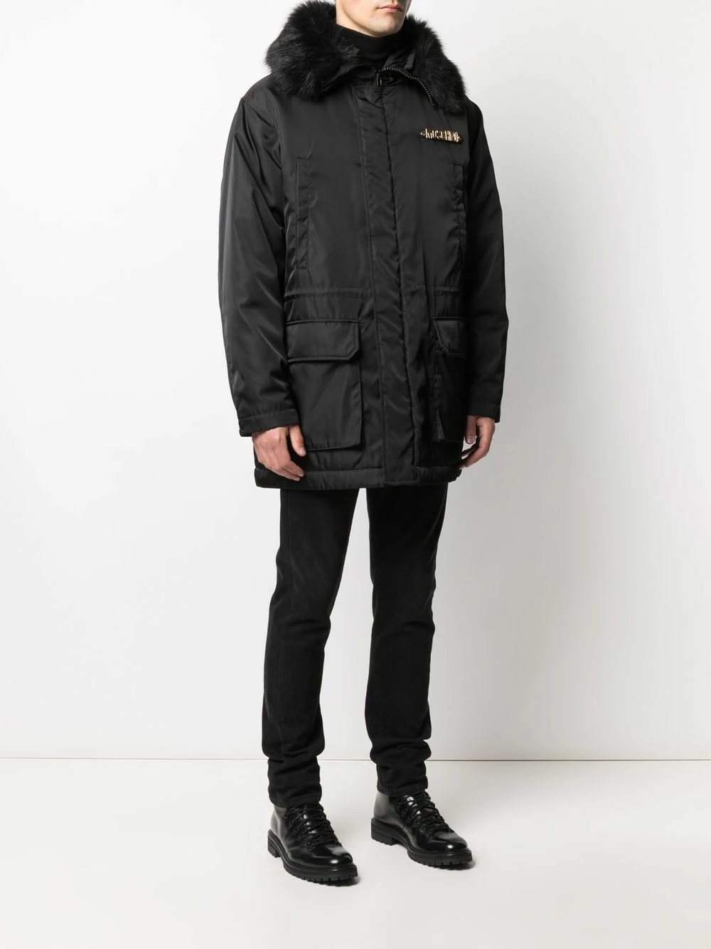 Top 10 ๐ Moschino Logo plaque faux fur parka ๐ 5 Moschino logo-plaque faux-fur parka