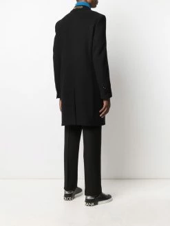 Moschino double-breasted logo plaque coat