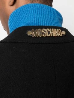 Moschino double-breasted logo plaque coat