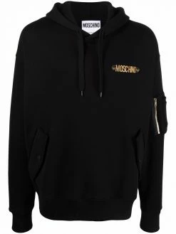 Moschino logo-lettering cotton hoodie