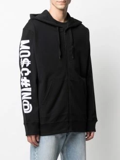 Moschino Symbols logo-print zipped hoodie