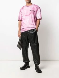 Moschino tapered leather track pants