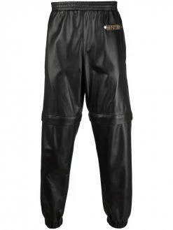Moschino tapered leather track pants