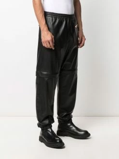 Moschino tapered leather track pants