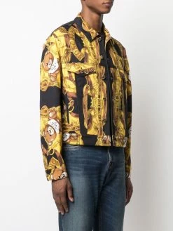 Moschino teddy scarf-print shirt jacket