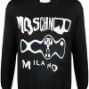 Moschino Warped Glitch logo-knit jumper