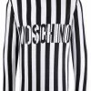 Moschino striped logo intarsia-knit jumper