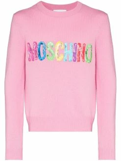 Moschino logo-print crew-neck jumper