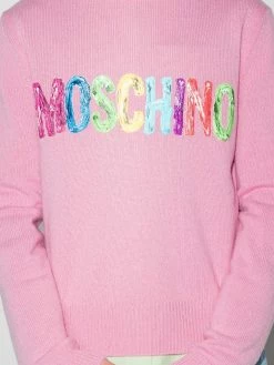 Moschino logo-print crew-neck jumper