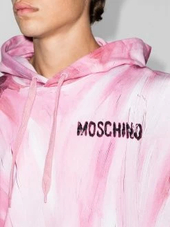 Moschino paint-effect drawstring hoodie
