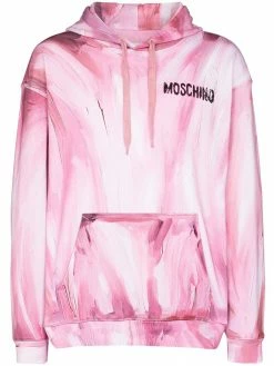 Moschino paint-effect drawstring hoodie