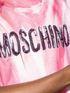 Moschino painted-effect logo print T-shirt