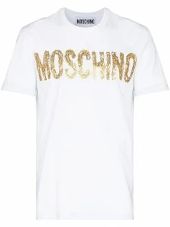 Moschino metallic painted-effect logo T-shirt