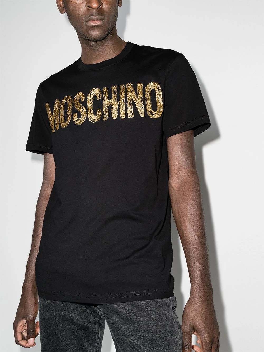 New ๐ฏ Moschino Paint effect metallic logo T ๐ shirt โญ 4 Moschino paint-effect metallic logo T-shirt