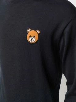 Moschino Teddy Bear logo-intarsia cotton jumper