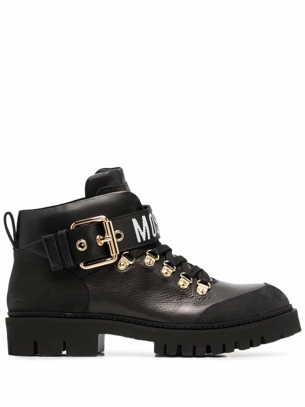 Top 10 ๐ฅ Moschino Logo strap chunky ๐ฅพ boots ๐ 3 Moschino logo-strap chunky boots